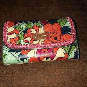 Sakroots teal floral wallet